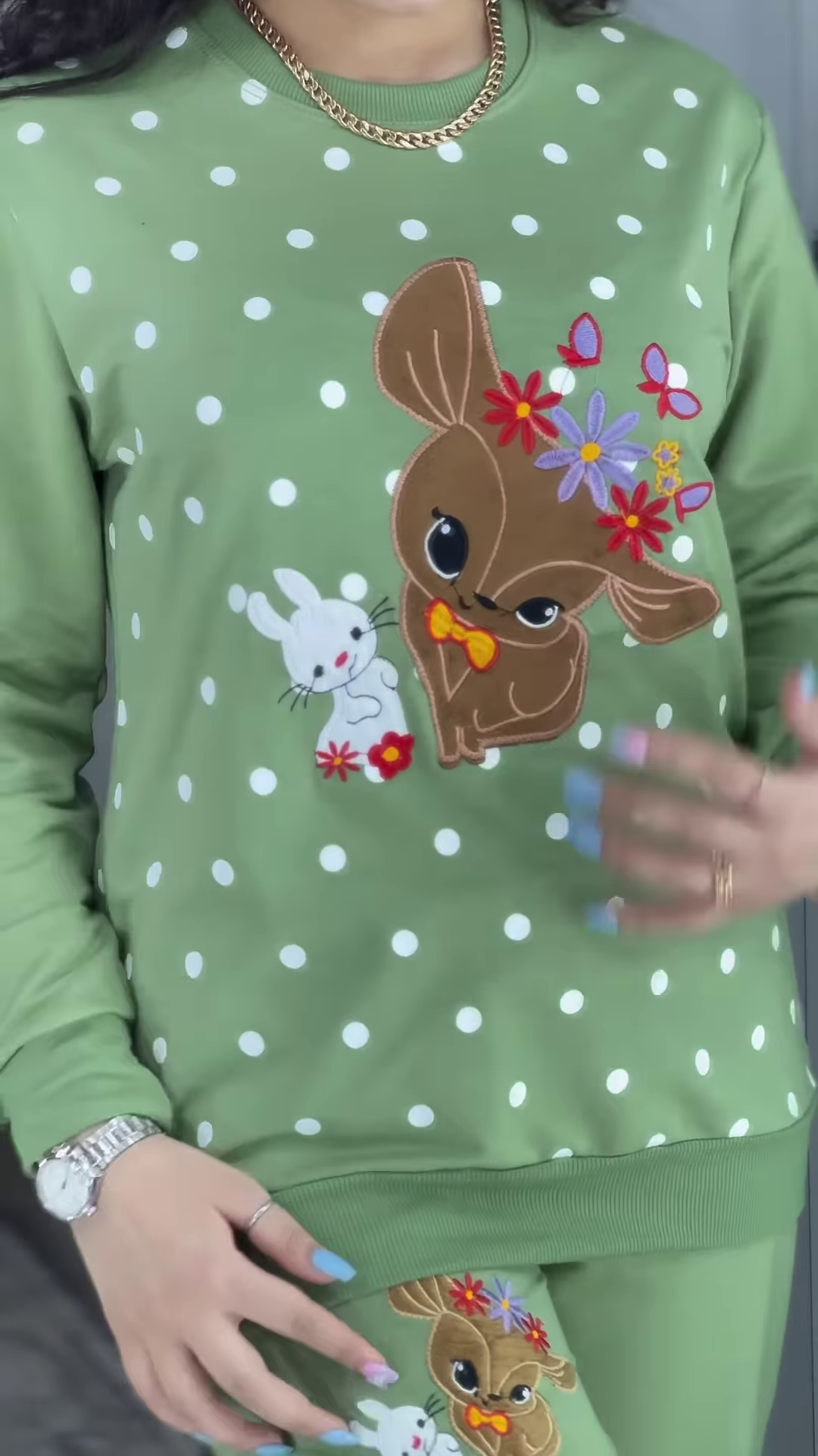 Polka Bunny Cozy Tracksuit – Cute Embroidery, Soft Warmth, All‑Day Comfort 🐰 - Image 2