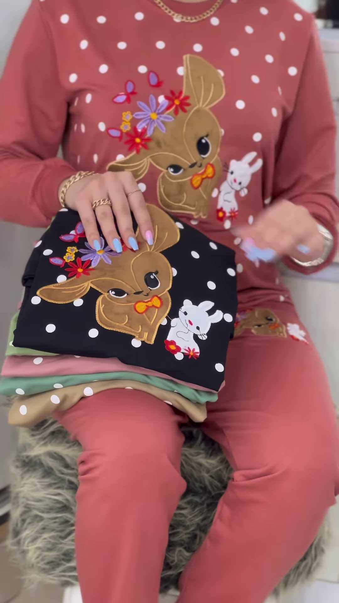 Polka Bunny Cozy Tracksuit – Cute Embroidery, Soft Warmth, All‑Day Comfort 🐰 - Image 3