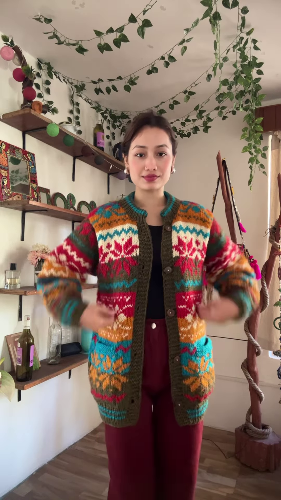 Multicolor Knitted Cardigan & Jogger Set 🎨 Boho-Chic Comfortwear - Image 4