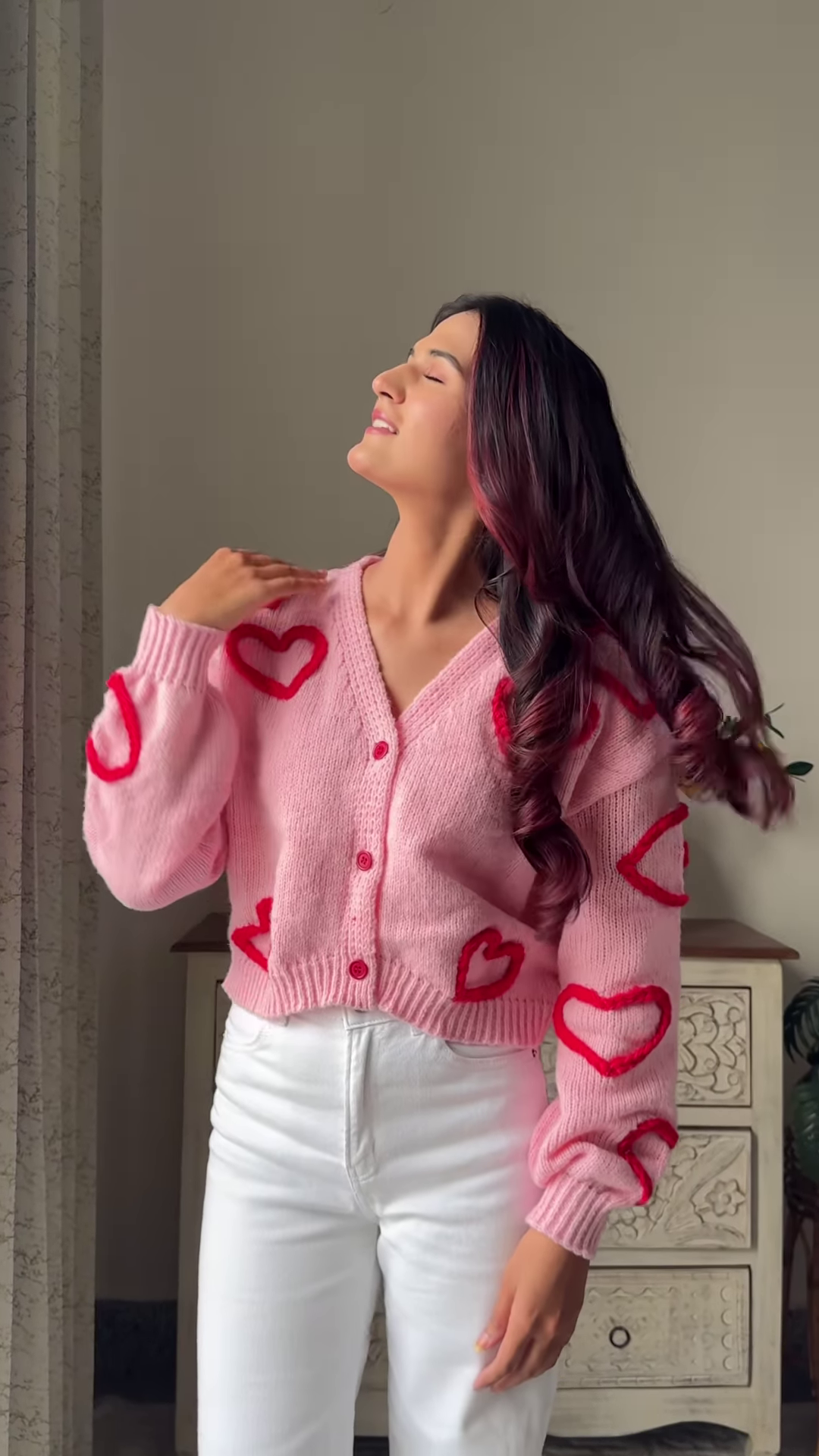 Heart & Ribbon Knitwear Collection 🧶💗 With Embroidery & Bow Accents – Pink & Cream Variants - Image 3