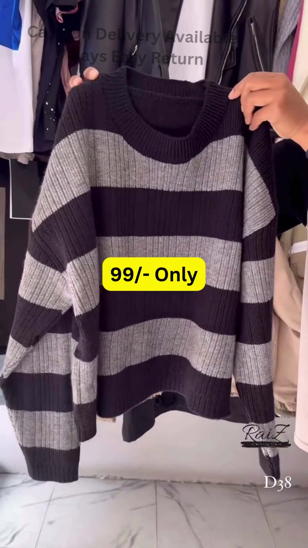 Multi-Color Striped Sweaters 🧶🧥 – Soft Knitwear in Brown, Gray, Black, Pink & Yellow Variants - Image 6