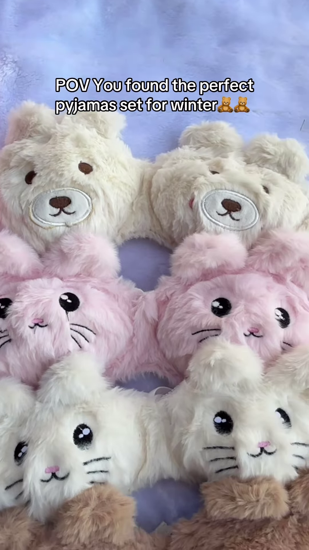 Fluffy Animal-Themed Winter Pajama Sets π»βοΈ β Soft Plush Sleepwear with Bear & Panda Faces - Image 5