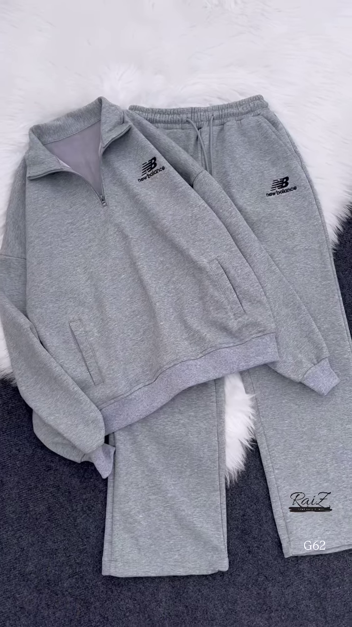 Zip-Up Tracksuit Sets π§₯π β Coordinated Sweatshirt & Jogger Combos in Grey, Red & Beige Variants - Image 2