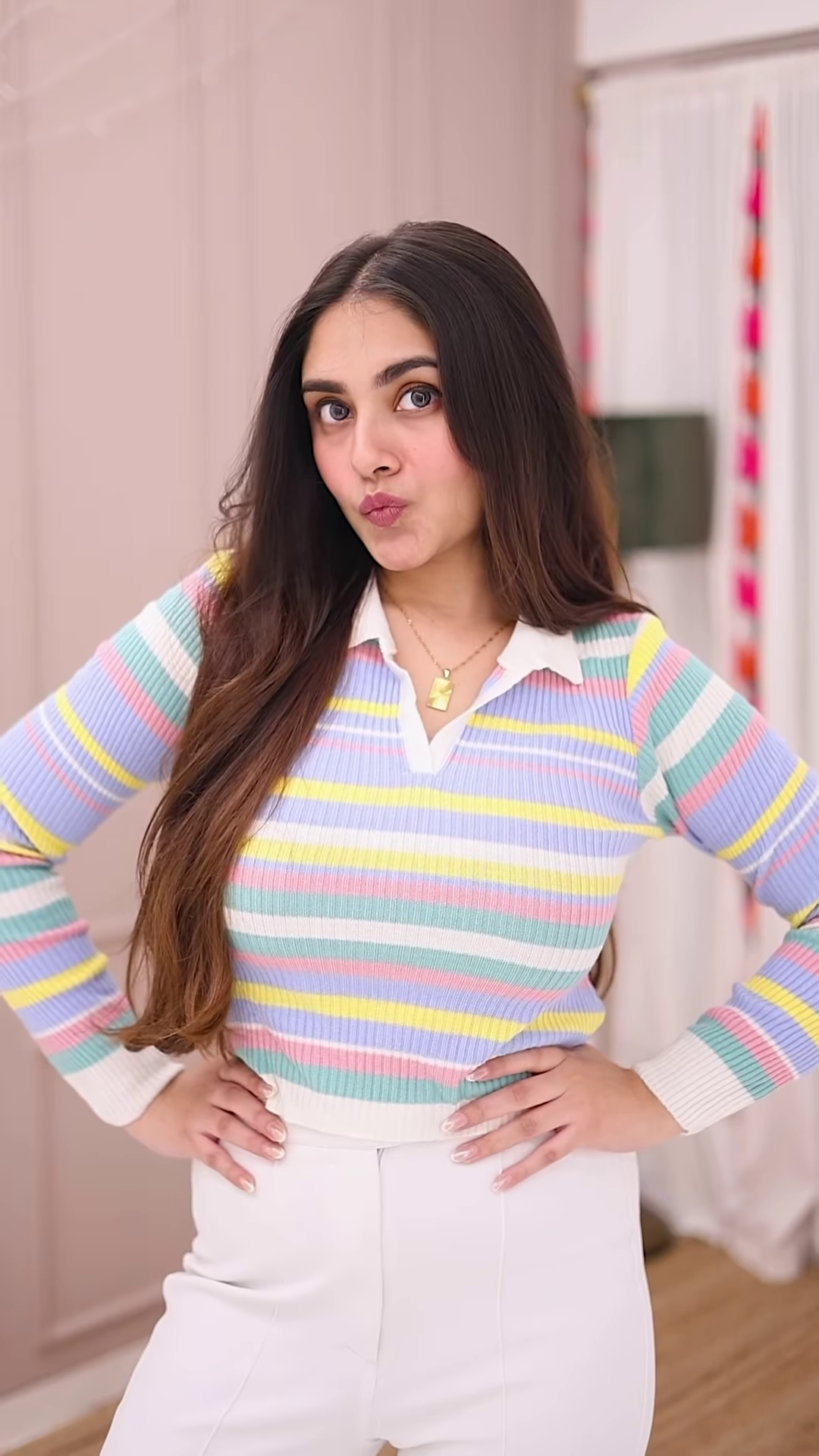 Blue-Toned Knitwear Trio 🧥💙 – Striped Sweater, Navy Cardigan & Cable-Knit Co-Ord Set - Image 2