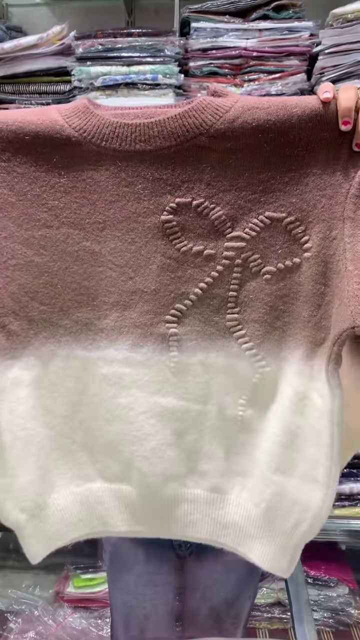 Dreamy Ombre Bow Knit Winter Sweater Collection πβ¨ - Image 2