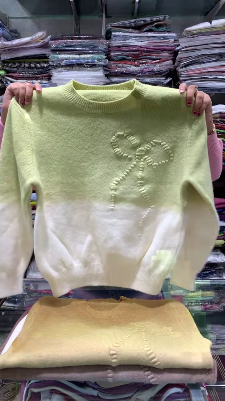 Dreamy Ombre Bow Knit Winter Sweater Collection πβ¨ - Image 4