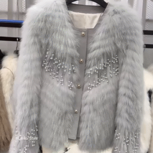 Luxury Frosted Pearl Faux Fur Party Jacket ❄️✨