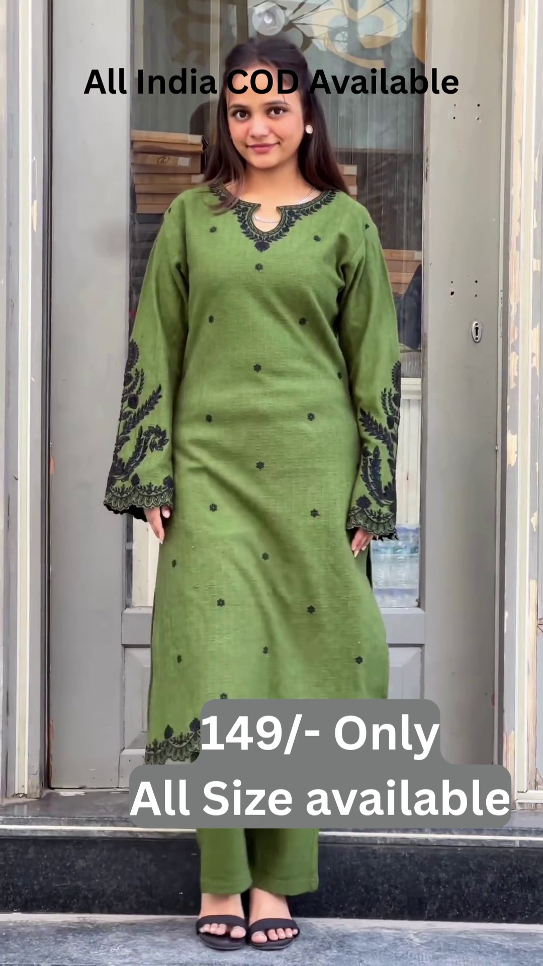 Elegant Olive Ethnic Suit Set with Embroidered Dupatta 🌿✨ - Image 3