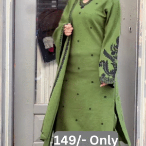 Elegant Olive Ethnic Suit Set with Embroidered Dupatta 🌿✨