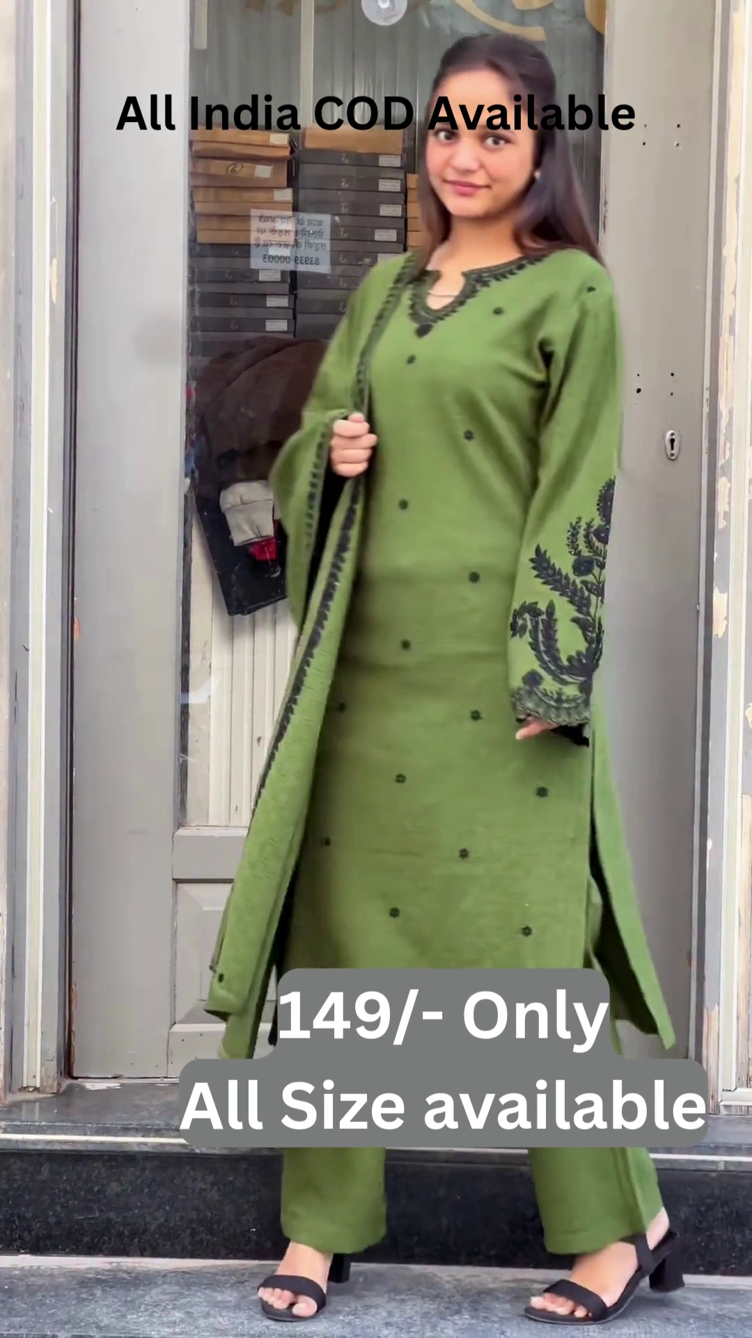 Elegant Olive Ethnic Suit Set with Embroidered Dupatta 🌿✨