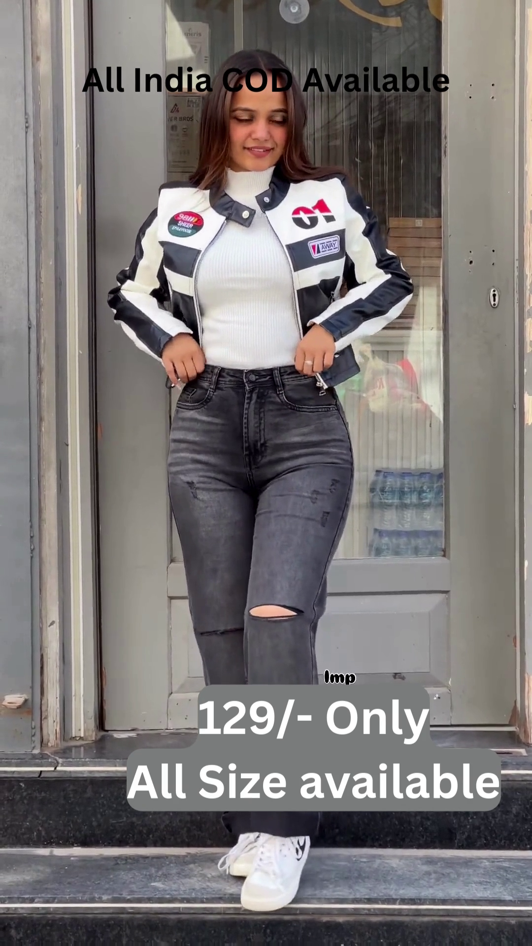 Racer Girl Contrast Biker Jacket for Bold Street Style ππ₯ - Image 2