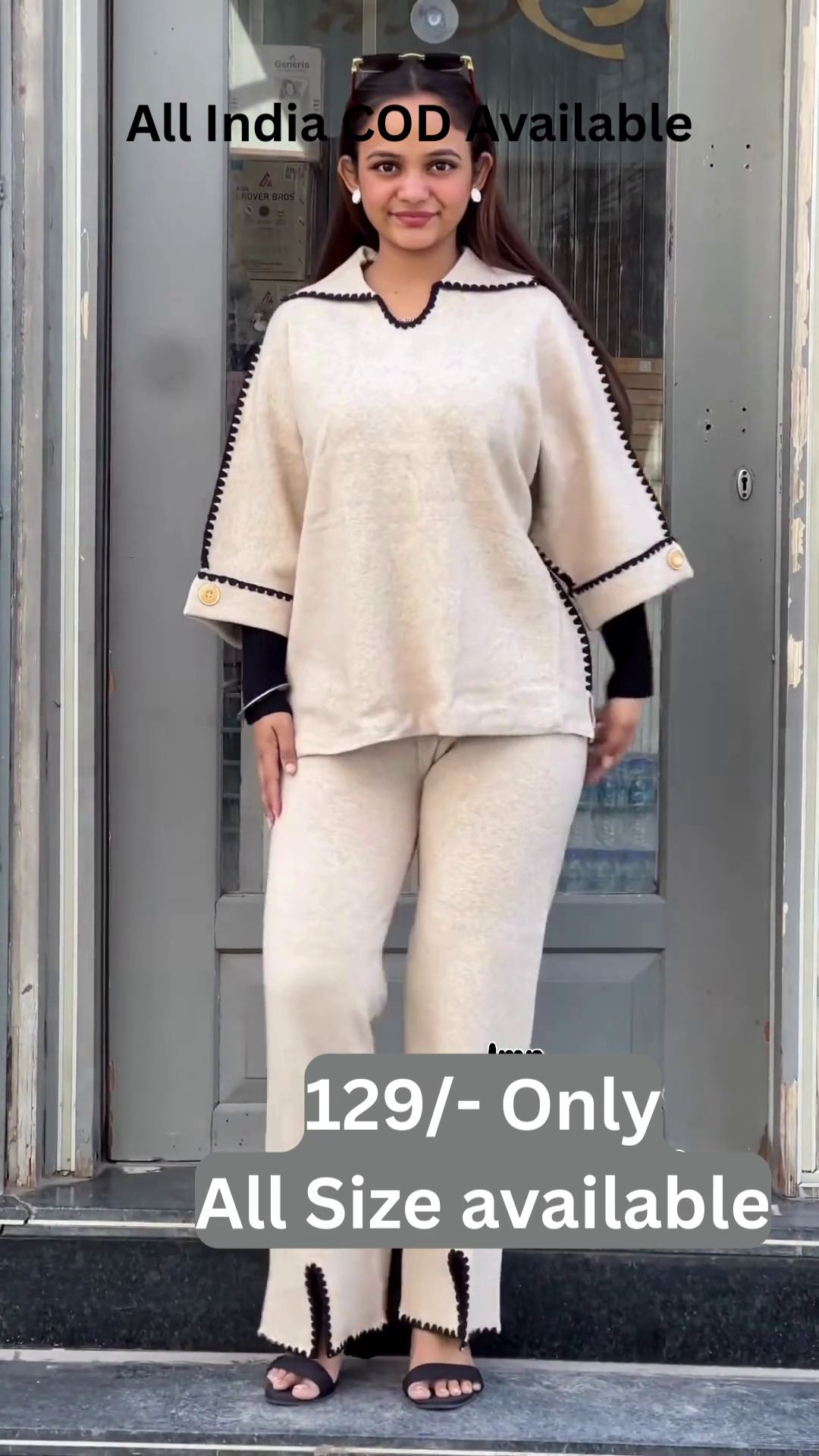 Cozy Chic Contrast-Trim Knit Co‑Ord Set 🤍✨ - Image 2