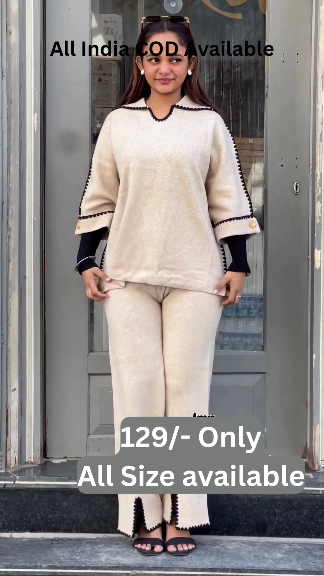 Cozy Chic Contrast-Trim Knit Co‑Ord Set 🤍✨