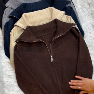 Classic High‑Neck Zip Knit Sweater Collection 🧶✨