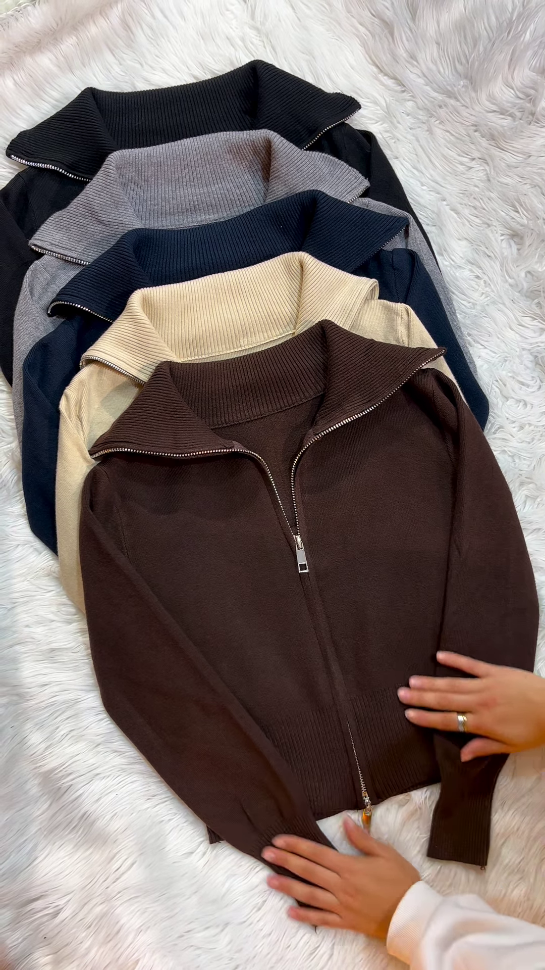 Classic High‑Neck Zip Knit Sweater Collection 🧶✨