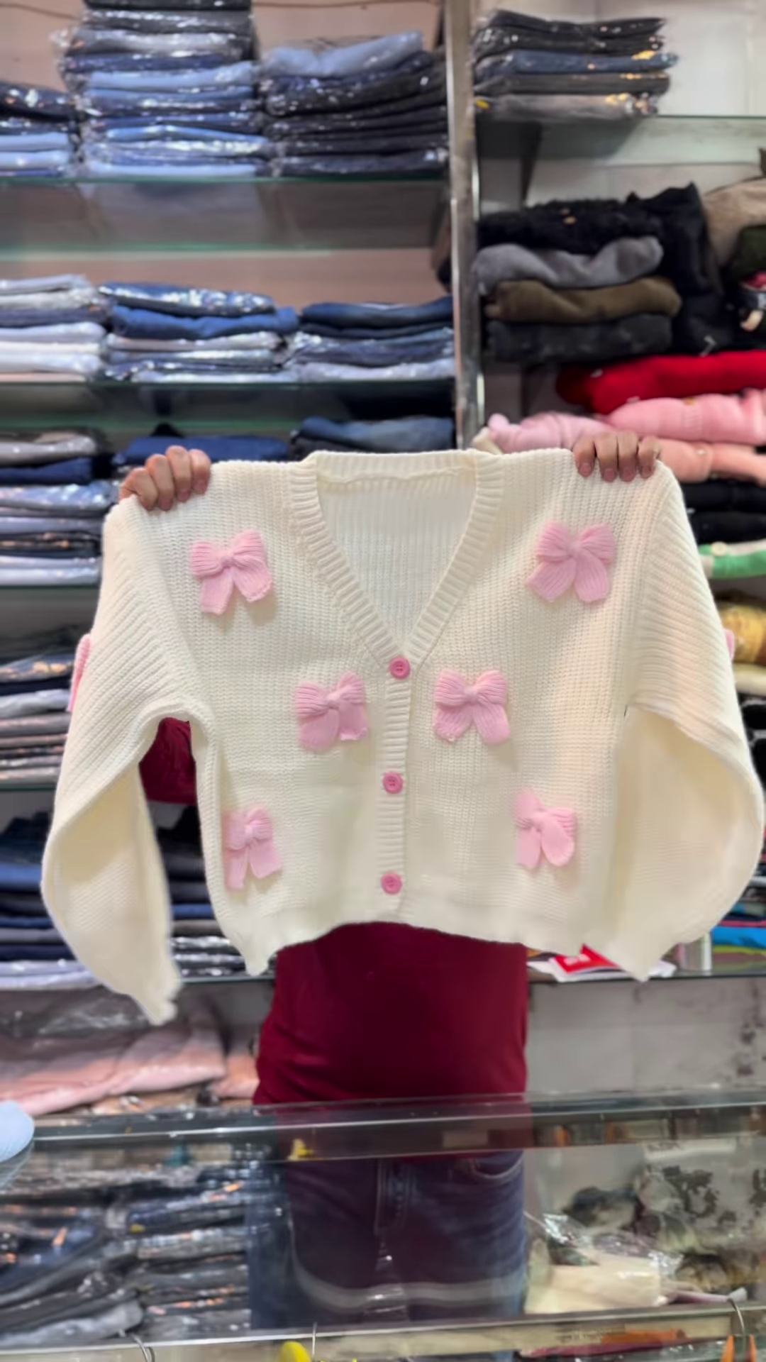 Candy Bow Chunky Knit Cardigan Collection 🎀✨