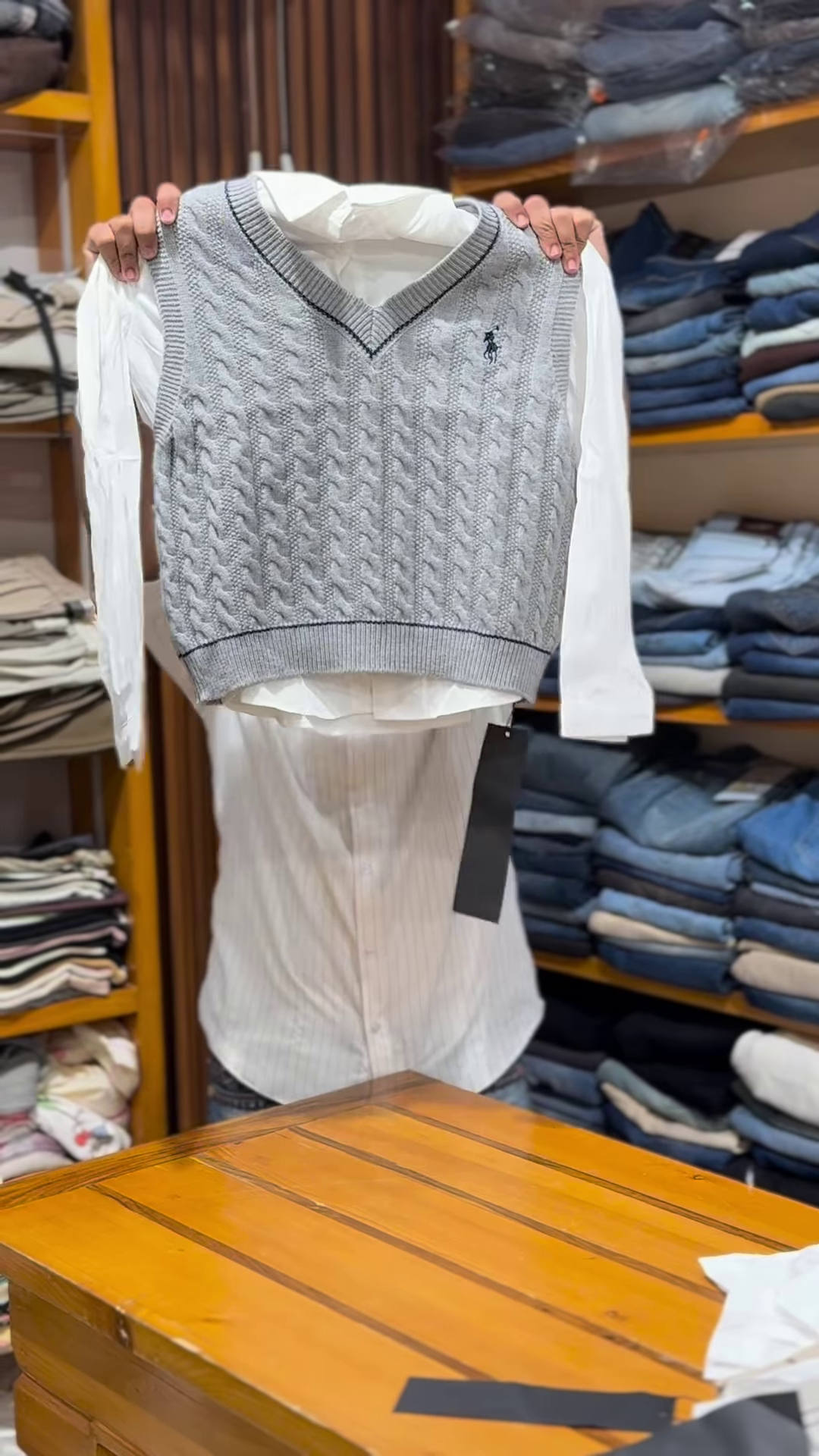 Preppy Cable‑Knit Sweater Vest & Shirt Set 🎓✨ - Image 2