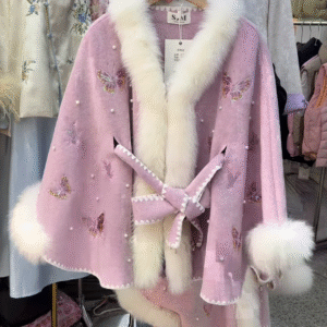 Fairytale Butterfly Faux Fur Cape Coat 🦋❄️